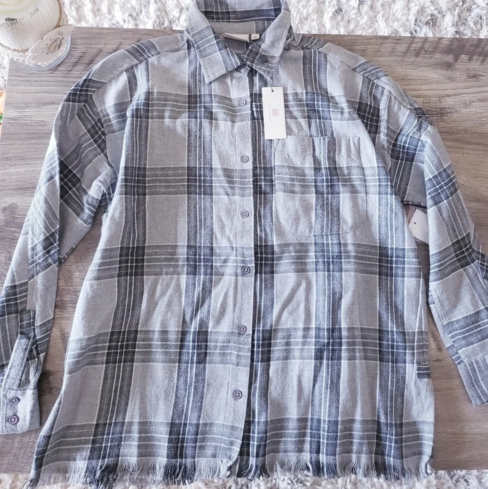 AG Adriano Goldschmied Gray Flannel Top Girls